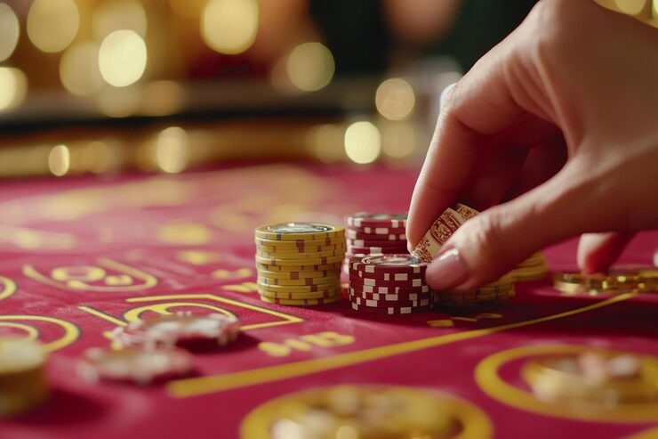 Live dealer studio with professional HD camera setup and gaming table